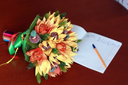 Цветы из конфет своими руками учителю Цветы из конфет своими руками учителю
