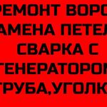 Евгений:  Ремонт гаражных ворот,сварка петель.пишите в WhatsApp