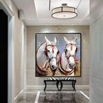 Светлана:  Интерьерная картина маслом на холсте Белые лошади 