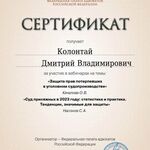 Адвокат Колонтай Дмитрий Владимиров:  Адвокат по уголовным делам Колонтай Дмитрий Владимирович