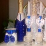 Ольга:  Оформление свадебных бутылок жениха и невесты, фужеров, семейного очага