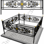 Сибирская кузница:  Оградка металлическая на кладбище №7 на заказ
