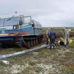 аренда ТРЭКОЛА снегоболотохода:  Аренда вездехода гусеничного с манипулятором.