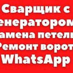 Виталий Александрович:  Сварщик на выезде-сварочные работы с генератором.