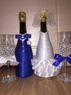ирина:  Свадебные бокалы и шампанское жених и невеста