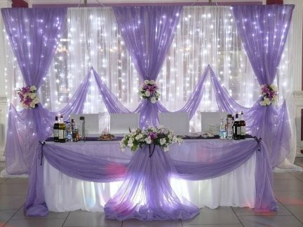  Оформление свадебного зала тканями и шарами