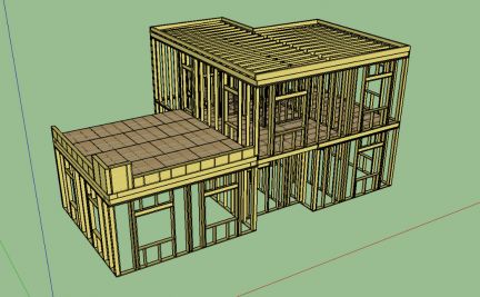 Проект каркасного дома sketchup - 86 фото