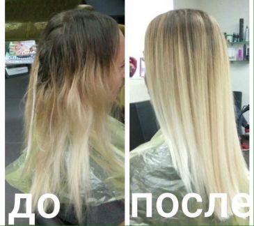 Мелирование на отросшие корни осветленных волос фото до и после