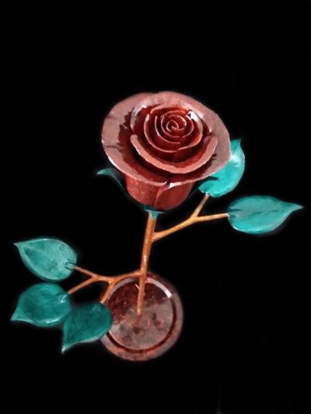 Василий:  Резной Цветок Розы из ценных пород древесины 