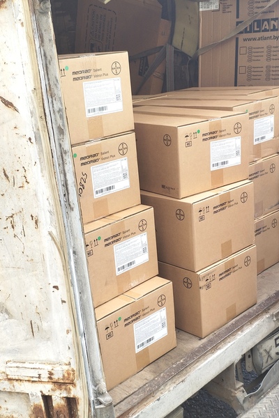 Разгрузка машины 