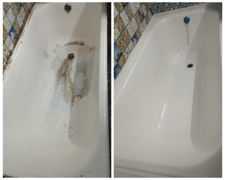 Николай:  Реставрация ванны акриловым покрытием.