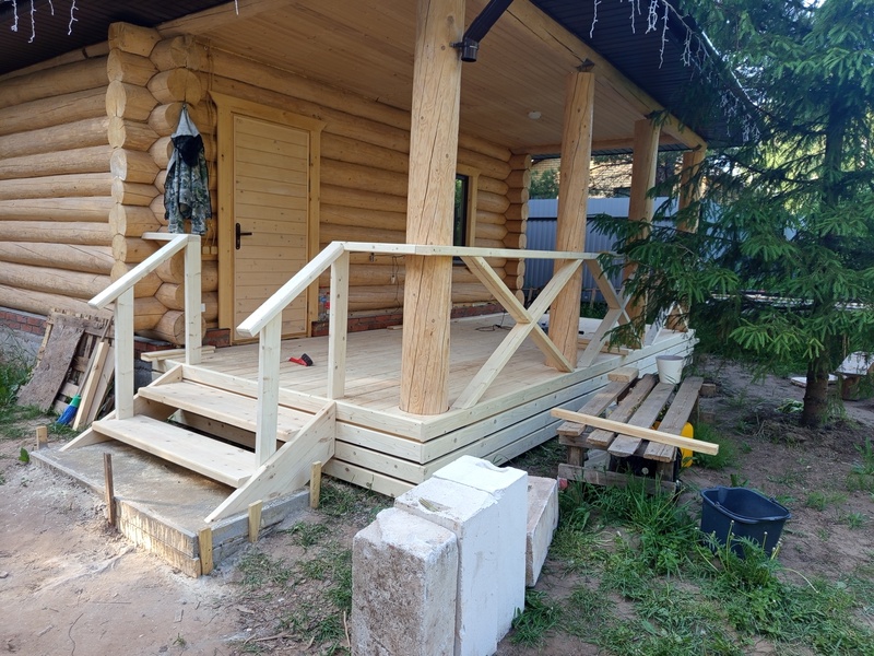Пристрой веранды к бане
