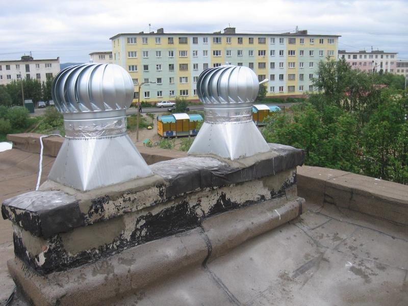 Монтаж дефлектора на крыши дома