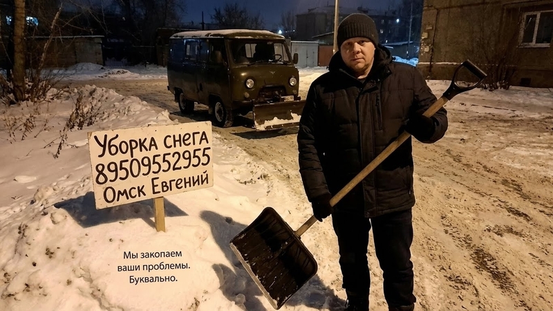 Уборка снега омск Ручная чистка снега