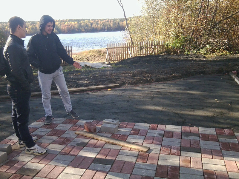 Монтаж брусчатки 