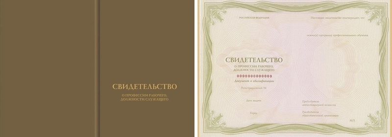 Свидетельство о профессии гос.образца