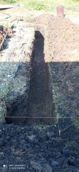 Прокопка траншеи.