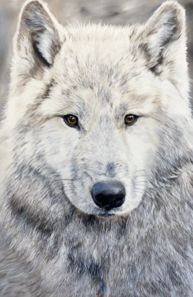 Наталья:  Картина маслом  в интерьер Белый волк