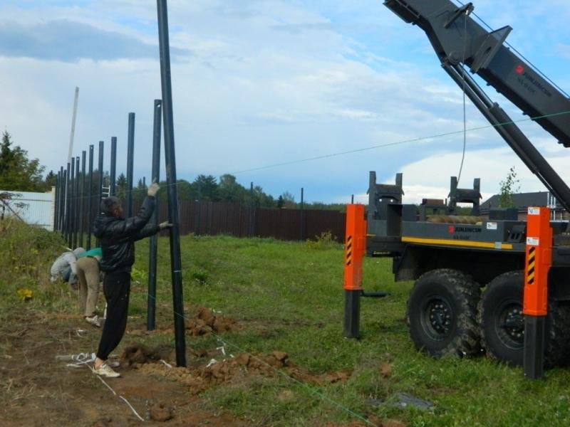 Установка опор лэп (столбов)