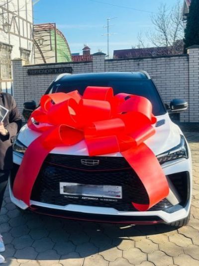 Аренда большого красного банта на машину