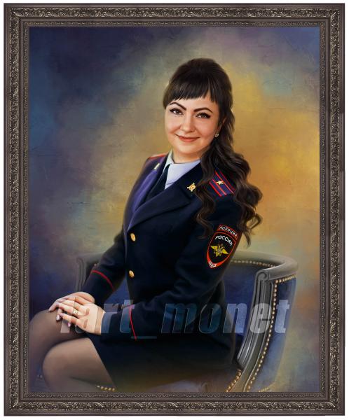 Алеся Андреевна:  Портрет по фото на холсте. 