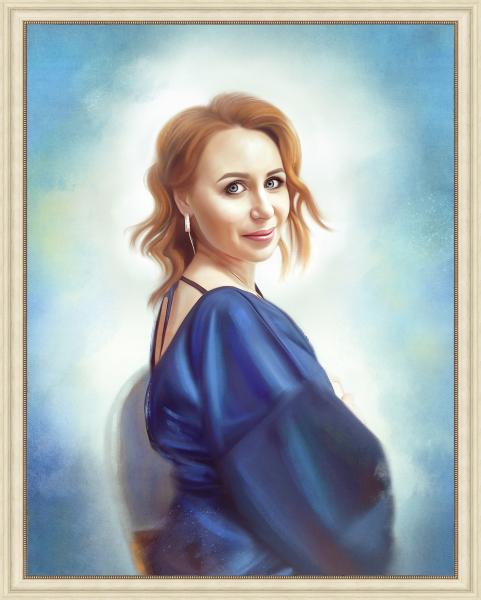 Алеся Андреевна:  Портрет по фото на холсте. 