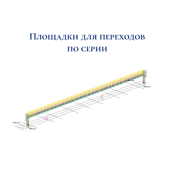 3D модель проекта чертежи КМД на площадки переходов по сериям