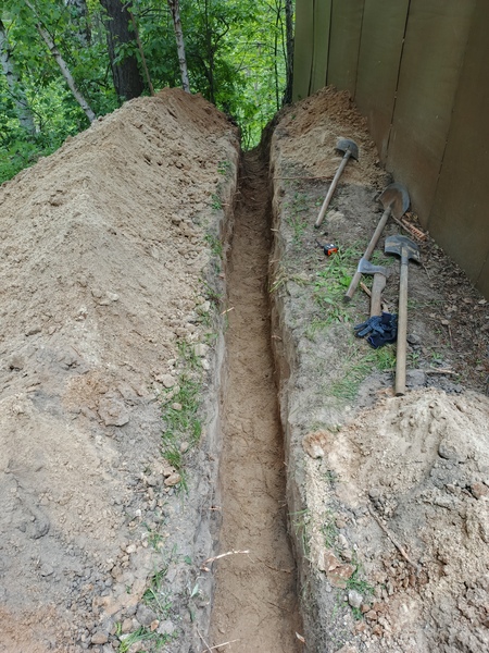 Прокопка траншеи 15м . 