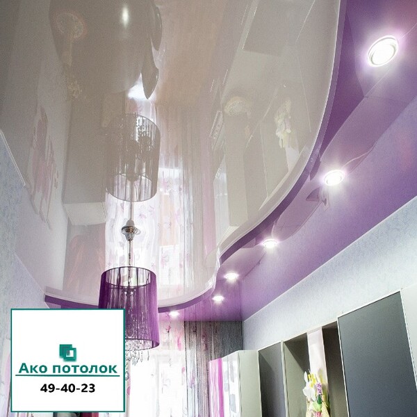 Двухуровневые натяжные потолки с установкой в Омске