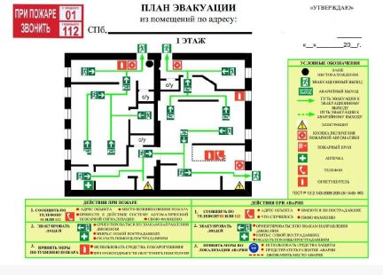 Печать планов эвакуации спб