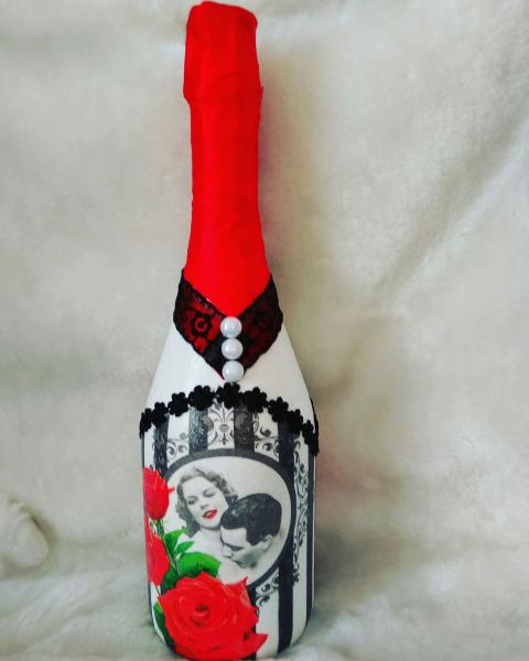 Вероника:  декорированные бутылки ручной работы
