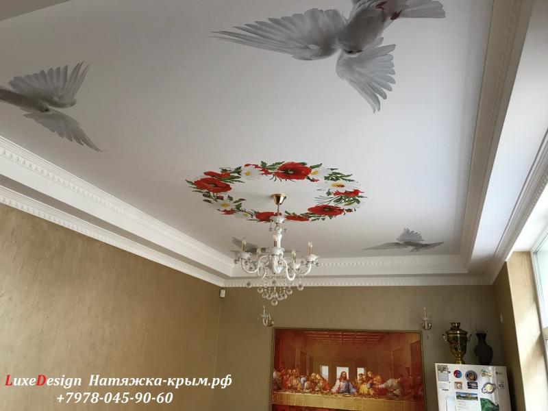 Художественные натяжные потолки-УФ фотопечать