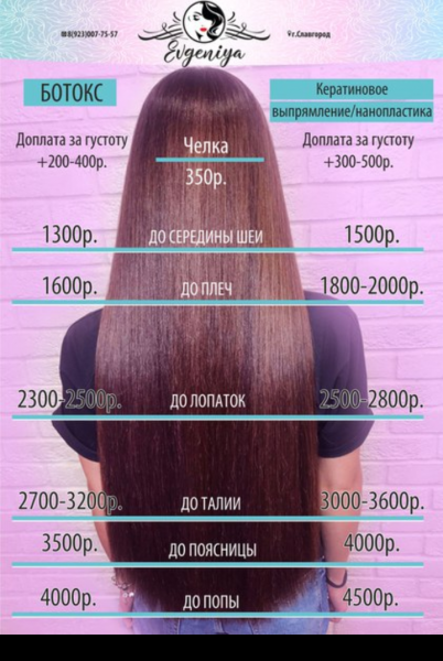 Евгения:  Кератиновое выпрямление/ботокс волос