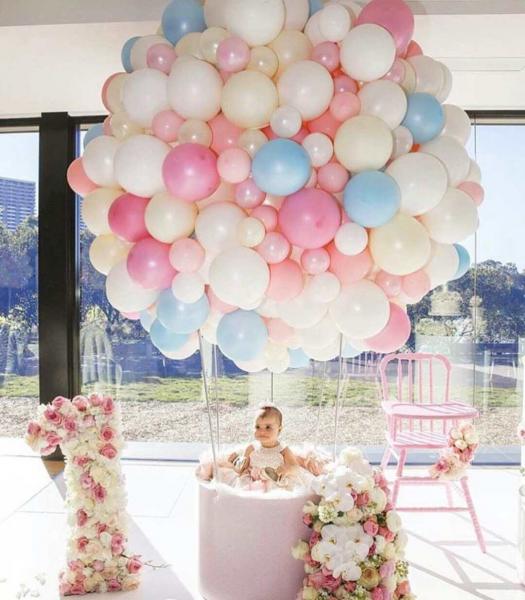 Студия декора MALINA BE Томск:  Детский праздник, день рождения. Воздушный шар с корзиной