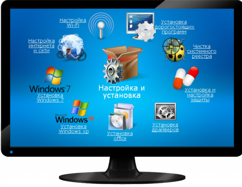 Сергей:  Ремонт компьютеров и ноутбуков.