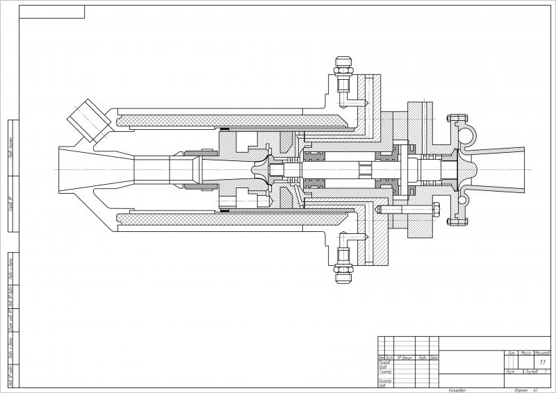 Чертеж турбокомпрессора компас