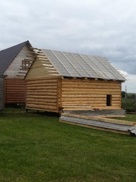 установка крыши на сруб бани 6 х 5